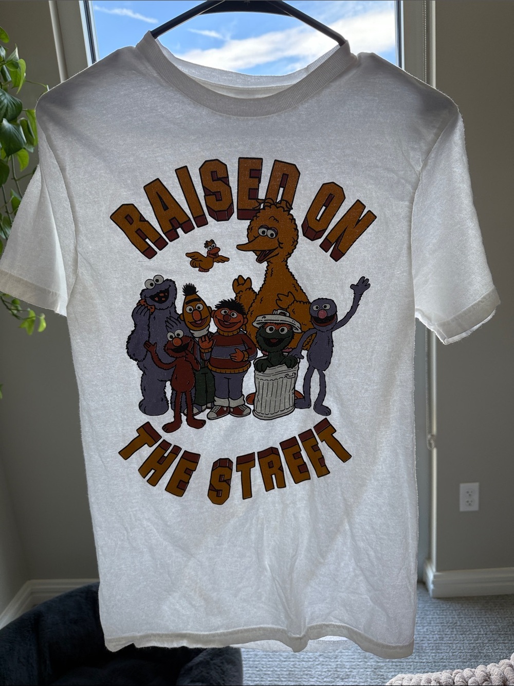 Sesame Street White Graphic Tee with Multicolor Character Print